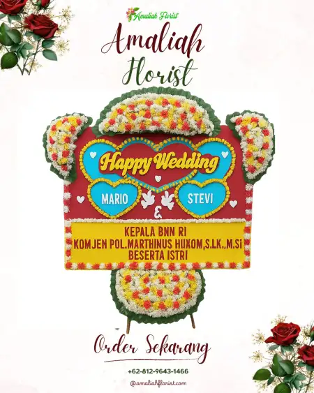 Papan Bunga Pernikahan Toblong